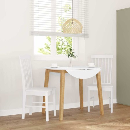 Sillas de comedor 2 unidades madera maciza de caucho blanco de , Sillas de comedor - Ref: Foro24-4102505, Precio: 123,46 €, D...