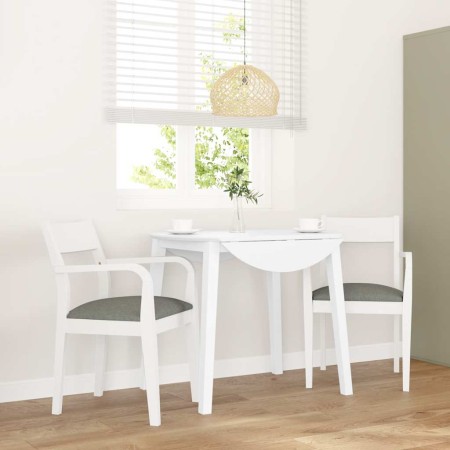 Sillas de comedor con cojines 2uds madera maciza blanco caucho de , Sillas de comedor - Ref: Foro24-4102511, Precio: 176,81 €...