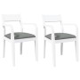 Sillas de comedor con cojines 2uds madera maciza blanco caucho de , Sillas de comedor - Ref: Foro24-4102511, Precio: 176,81 €...
