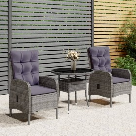 Juego de comedor para jardín 3 piezas ratán sintético gris de vidaXL, Conjuntos de jardín - Ref: Foro24-3058546, Precio: 344,...