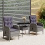 Juego de comedor para jardín 3 piezas ratán sintético gris de vidaXL, Conjuntos de jardín - Ref: Foro24-3058546, Precio: 344,...