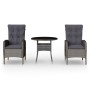 Juego de comedor para jardín 3 piezas ratán sintético gris de vidaXL, Conjuntos de jardín - Ref: Foro24-3058546, Precio: 344,...