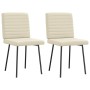 Sillas de comedor 2 unidades cuero sintético crema de , Sillas de comedor - Ref: Foro24-4101167, Precio: 88,00 €, Descuento: %
