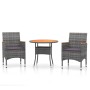 Juego comedor de jardín 3 piezas ratán sintético gris de vidaXL, Conjuntos de jardín - Ref: Foro24-3058487, Precio: 229,50 €,...