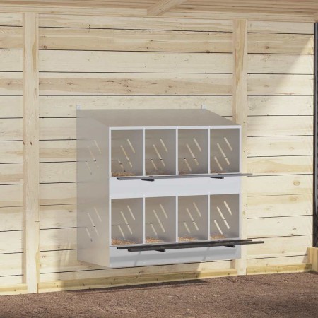 Nido para gallinas con 8 compartimentos plateado galvanizado de , Jaulas y habitáculos para animales pequeños - Ref: Foro24-8...