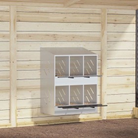 Nido para gallinas con 6 compartimentos plateado galvanizado de , Jaulas y habitáculos para animales pequeños - Ref: Foro24-8...