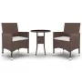 Juego de comedor de jardín 3 piezas ratán sintético marrón de vidaXL, Conjuntos de jardín - Ref: Foro24-3058461, Precio: 181,...