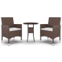 Juego de comedor de jardín 3 piezas ratán sintético marrón de vidaXL, Conjuntos de jardín - Ref: Foro24-3058461, Precio: 182,...