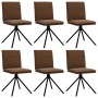 Sillas de comedor 6 unidades piel de ante artificial marrón de , Sillas de comedor - Ref: Foro24-3315648, Precio: 336,60 €, D...