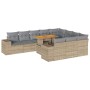 Set sofás jardín y cojines 10 pzas ratán sintético acacia beige de , Conjuntos de jardín - Ref: Foro24-3327426, Precio: 827,4...