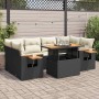 Set sofás jardín y cojines 7 pzas ratán sintético acacia negro de , Conjuntos de jardín - Ref: Foro24-3327563, Precio: 499,49...