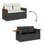 Set sofás jardín y cojines 7 pzas ratán sintético acacia negro de , Conjuntos de jardín - Ref: Foro24-3327563, Precio: 499,49...