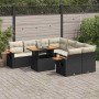Set sofás jardín y cojines 9 pzas ratán sintético acacia negro de , Conjuntos de jardín - Ref: Foro24-3327577, Precio: 600,39...