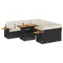 Set sofás jardín y cojines 9 pzas ratán sintético acacia negro de , Conjuntos de jardín - Ref: Foro24-3327577, Precio: 600,39...