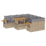 Set sofás jardín y cojines 9 pzas ratán sintético acacia beige de , Conjuntos de jardín - Ref: Foro24-3327580, Precio: 652,03...