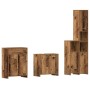 Juego de muebles de baño 4 piezas madera ingeniería envejecida de , Muebles de baño - Ref: Foro24-3328941, Precio: 243,39 €, ...