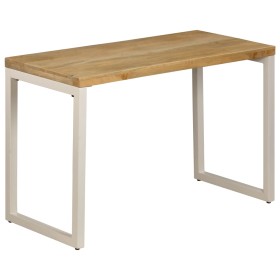 Mesa de comedor de madera maciza de mango y acero 115x55x76 cm en Mesas de comedor | Comprar online en Foru.es