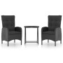 Mesa y sillas de jardín 3 piezas ratán sintético y vidrio negro de vidaXL, Conjuntos de jardín - Ref: Foro24-3058540, Precio:...