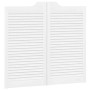 Puertas batientes diseño de lamas 1 par blanco 90x100 cm de , Puertas para el hogar - Ref: Foro24-4107144, Precio: 86,90 €, D...