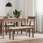 Banco 110 cm madera maciza marrón caucho de , Bancos de comedor y cocina - Ref: Foro24-4102601, Precio: 83,84 €, Descuento: %