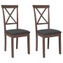 Sillas de comedor con cojines 2 uds madera maciza marrón caucho de , Sillas de comedor - Ref: Foro24-4102402, Precio: 115,94 ...