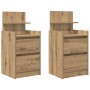 Mesillas de noche con 2 cajones 2 uds roble 38x34x80 cm de , Mesitas de noche - Ref: Foro24-861372, Precio: 97,80 €, Descuent...