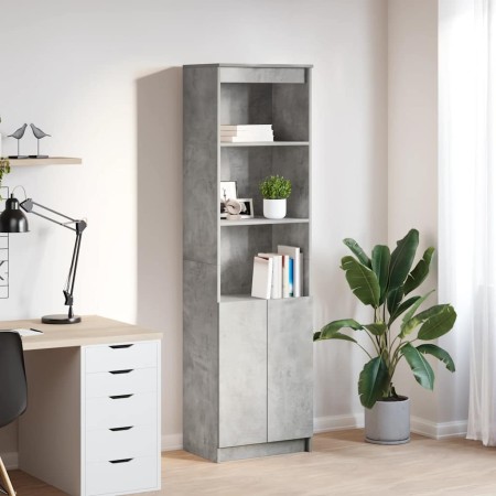 Aparador alto de madera de ingeniería gris hormigón 50x35x180cm de , Aparadores - Ref: Foro24-3328465, Precio: 104,56 €, Desc...