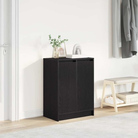 Zapatero de madera de roble negro 57x34x76 cm de , Zapateros y organizadores de calzado - Ref: Foro24-861869, Precio: 82,84 €...