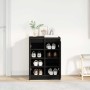 Zapatero de madera de roble negro 57x34x76 cm de , Zapateros y organizadores de calzado - Ref: Foro24-861869, Precio: 82,84 €...