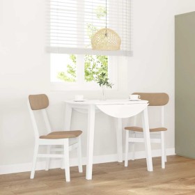 Sillas de comedor con cojines 2uds madera maciza blanco caucho de , Sillas de comedor - Ref: Foro24-4102442, Precio: 154,88 €...