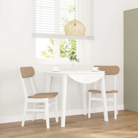 Sillas de comedor con cojines 2uds madera maciza blanco caucho de , Sillas de comedor - Ref: Foro24-4102442, Precio: 154,88 €...
