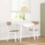 Sillas de comedor con cojines 2uds madera maciza blanco caucho de , Sillas de comedor - Ref: Foro24-4102442, Precio: 154,88 €...