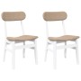 Sillas de comedor con cojines 2uds madera maciza blanco caucho de , Sillas de comedor - Ref: Foro24-4102442, Precio: 154,88 €...