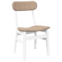 Sillas de comedor con cojines 2uds madera maciza blanco caucho de , Sillas de comedor - Ref: Foro24-4102442, Precio: 154,88 €...