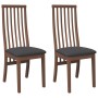 Sillas de comedor con cojines 2 uds madera maciza marrón caucho de , Sillas de comedor - Ref: Foro24-4102454, Precio: 151,54 ...