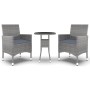 Juego de comedor de jardín 3 piezas ratán sintético gris de vidaXL, Conjuntos de jardín - Ref: Foro24-3058459, Precio: 178,52...