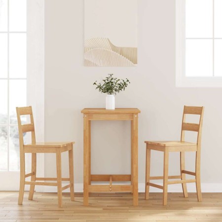 Taburetes de bar 2 uds madera maciza natural caucho de , Taburetes de cocina - Ref: Foro24-4102558, Precio: 136,94 €, Descuen...