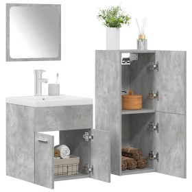 Juego muebles de baño 4 pzas madera contrachapada gris hormigón de , Muebles de baño - Ref: Foro24-3324901, Precio: 205,60 €,...