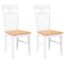 Sillas de comedor 2 unidades madera maciza de caucho blanco de , Sillas de comedor - Ref: Foro24-4102414, Precio: 120,40 €, D...
