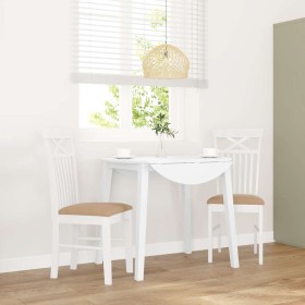 Sillas de comedor con cojines 2uds madera maciza blanco caucho de , Sillas de comedor - Ref: Foro24-4102416, Precio: 116,74 €...
