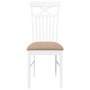Sillas de comedor con cojines 2uds madera maciza blanco caucho de , Sillas de comedor - Ref: Foro24-4102416, Precio: 116,74 €...