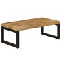 Mesa de centro madera maciza de mango y acero 100x50x35 cm en Mesas de centro | Comprar online en Foru.es