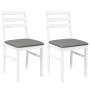 Sillas de comedor con cojines 2uds madera maciza blanco caucho de , Sillas de comedor - Ref: Foro24-4102421, Precio: 80,27 €,...