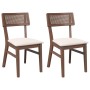 Sillas de comedor con cojines 2 uds madera maciza marrón caucho de , Sillas de comedor - Ref: Foro24-4102461, Precio: 169,12 ...