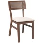 Sillas de comedor con cojines 2 uds madera maciza marrón caucho de , Sillas de comedor - Ref: Foro24-4102461, Precio: 169,12 ...