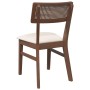 Sillas de comedor con cojines 2 uds madera maciza marrón caucho de , Sillas de comedor - Ref: Foro24-4102461, Precio: 169,12 ...