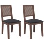 Sillas de comedor con cojines 2 uds madera maciza marrón caucho de , Sillas de comedor - Ref: Foro24-4102477, Precio: 175,64 ...