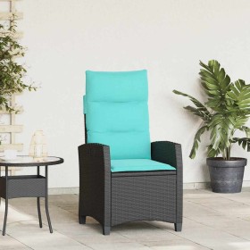 Silla de jardín reclinable con mesa auxiliar ratán negro de , Sillas de jardín - Ref: Foro24-4108274, Precio: 145,16 €, Descu...