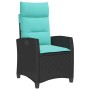 Silla de jardín reclinable con mesa auxiliar ratán negro de , Sillas de jardín - Ref: Foro24-4108274, Precio: 145,16 €, Descu...