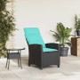 Silla de jardín reclinable con mesa auxiliar ratán negro de , Sillas de jardín - Ref: Foro24-4108274, Precio: 145,16 €, Descu...